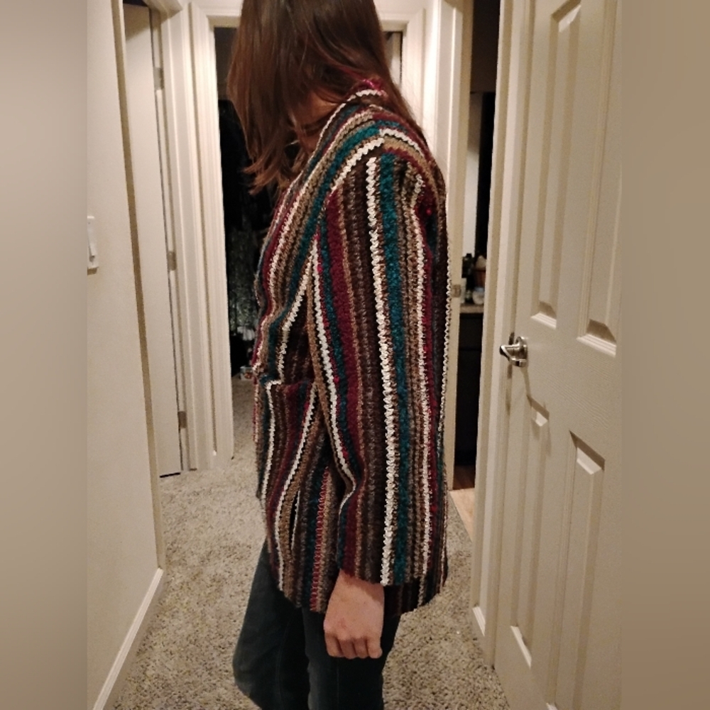 Striped Multicolor Open-Front Sweater Graff Calif… - image 6